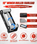 10 Inch Winch Fairlead Roller Guard For Steel Cable, Heavy Duty 4 Way Universal Cable Guide With Mounting Hardware