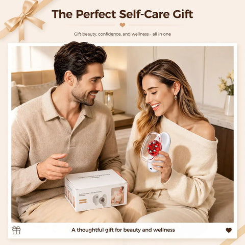 Couple holding 4 In 1 Body Sculpting Machine for Cellulite Reduction Anti Cellulite Massage Tool with white design and box