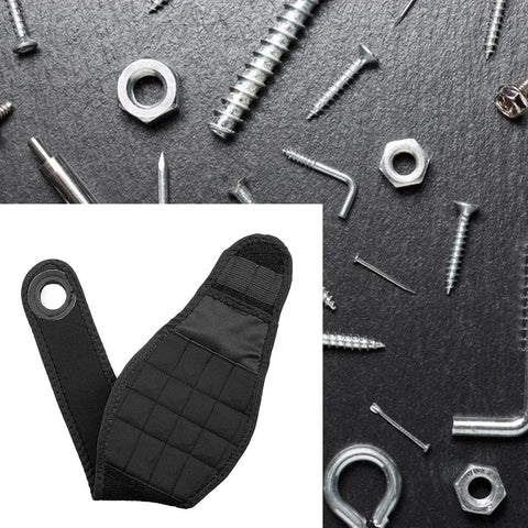 Electrician Wristband Tool Holder For Screws Nails And Tiny Diy Parts With Pouches Ultra Comfortable Polyester Band Multi Function Work Strap Ideal Gift For Dad Boyfriend Husband Black, black polyester wrist tool pouch with screws and nuts