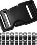 1 Inch Webbing Buckles With Quick Side Release, 10 Sets And 20 Tri-Glide Slides, Fits 1 Inch Nylon Belts, Built Tough Heavy Duty Plastic Snap Fasteners, Dual Adjustable Strap Hardware.