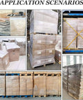 Built Different Heavy Duty Electric Pallet Wrapping Machine Featuring Lightning Smooth Automatic And Manual Modes And A Beastly 30 Rpm Motor For Warehouse Shipping Operations with wrapped pallets.