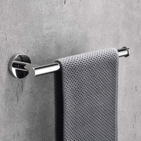 Polished Chrome 4 Piece Bathroom Hardware Set For Modern Style, 16 Inch Wall Mounted Towel Bar, Durable SUS304 Stainless Steel