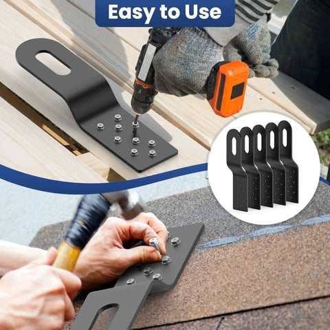 Image showing Heavy Duty Permanent Roof Safety Anchor Set For Fall Protection with installation on wood and metal surfaces.