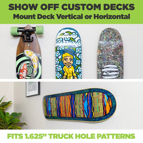 Steel Skateboard Deck Display Wall Mount No Drill Hanger For Decks Turn Your Skates Into Floating Wall Art Without Drilling Any Holes Patent Pending Today