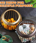 Large Capacity Coffee Pod Holder For Countertop Holds 30 Plus K Cups And Keurig Pods Metal Coffee Capsule Storage Organizer Gold Finish with food.