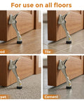 Kickdown Door Stoppers Bottom Mount Foot Pedal Latch Keeps Doors Wide Open on wood, tile, carpet, cement for hands-free operation.