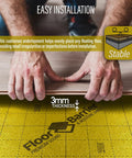 Real Deal Floor Underlayment With No Sweat Moisture Barrier delivers easy installation of 3mm thick foam underlayment.