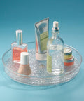 Rain Collection Lazy Susan Turntable Organizer For Vanity And Countertop 9 Inch Round Clear Plastic Storage with cosmetics