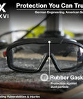 Anti Fog Safety Glasses With Rubber Gasket Seal Up To 95 Percent, Non OTG ANSI Z87.1, UV400 Protection, Scratch Resistant Lenses