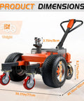 Heavy Duty Electric Trailer Dolly 7500 Lbs Capacity With Six All-Terrain Wheels dimensions and weight of unit shown in detail