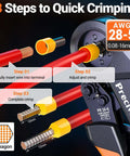 All In One Ferrule Crimping Tool Kit With Wire Stripper, Self Adjusting Ratchet Crimp Tool, 1660 Ferrules Connectors, AWG 28-5 Range
