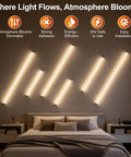 LED Recessed Lighting Kit for Slat Wall Panels, 6PCS Dimmable 3000K Warm White LED Strip Lights with Touch Switch illuminating a bedroom wall.