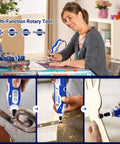 Woman using Versatile Variable Speed Rotary Tool Kit With Keyless Chuck And Flex Shaft 172 Accessories for crafting work