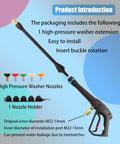 All In One Pressure Washer Gun Kit With Universal M22 Connectors 14MM And 15MM, Includes 1 Tip Holder And 5 Spray Nozzles, Easy Hookup