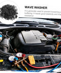500 Piece Spring Wave Washer Set With Three Wave Sizes In Assorted Metal Washers For Screws And Bolts, Built For Tight Fit Space Saving Axial Spacing And Electrical Connections In Household Appliances Automotive And Marine Projects, shown in a car engine bay