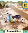 16 Piece Crawler Robot Craft Kit Set For Kids Kid Friendly Hands On STEM Building Toy Bundle For DIY Learning Classroom Projects Robot Clubs And Fun Home Activities, 3.5x5.12x2.84in