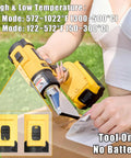 Cordless Heat Gun For DeWalt 20V Battery Powered Hot Air Tool in use, highlighting dual temperature settings, tool only, no battery.