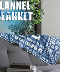 Gearhead Engineer Gift Throw Blanket For Mechanical Electrical And Computer Engineers Blue Flannel 65 By 50 Inches