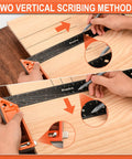 Top Shelf 16 Inch Woodworking Square Ruler Featuring Dead On Sixteenth Inch Markings And Retractable Edge Support for scribing wood accurately.