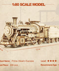 Wooden Model Car Kit For Adults A Fun Hands On 3D Puzzle Build That Doubles As Brain Teaser Desk Decor And DIY Hobby Gift With Step By Step Instructions Durable Pieces Realistic Details And STEM Friendly Play, Prime Steam Express model train with 308 wooden pieces.