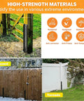 Two Pack Heavy Duty Fence Post Repair Kit Quick Fix For Broken Or Leaning Wooden Fences No Fuss Install Black Anti Rust Post Anchors