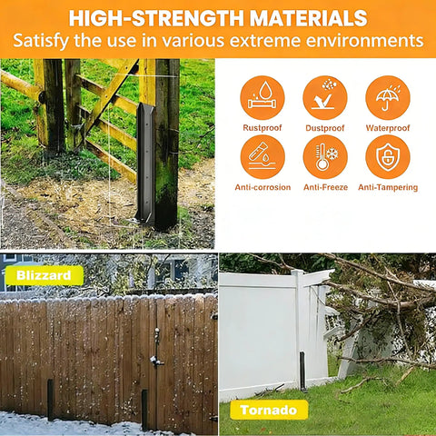 Two Pack Heavy Duty Fence Post Repair Kit Quick Fix For Broken Or Leaning Wooden Fences No Fuss Install Black Anti Rust Post Anchors