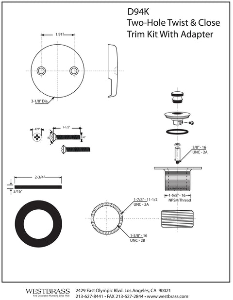Matte Black Twist And Close Bathtub Drain Stopper Kit Featuring Matching Overflow Faceplate Plus Adapter Bushing For That Slick Bathroom Refresh And Definitely No Fuss Installation Plumbers Choice Gear Handled In A Bulk 50 Pack schematic diagram with measurements.