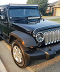 12 Inch 72W Spot Flood Combo LED Light Bar Kit With Two 4Inch 18W Flood Pods on black off-road Jeep
