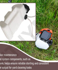 Gas Tank Assembly Replacement Fuel Tank For 25cc Jet Fan Blower showing white plastic tank and attached lines on grass.