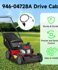 Drive Cable 946-04728A OEM Replacement For Lawn Mower 6HP Briggs Stratton Engines Compatible With Troy Bilt TB200 Craftsman M210 Yard Machines And More, black cable