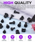 Top Shelf Badass Black Computer Mount Cage Nuts And Screws Assortment Kit with black carbon steel fasteners and washers.