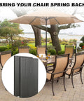 Universal Patio Rocking Chair Spring Plates Replacement 10 Pack Heavy Duty Fiberglass Spring Bushings displayed with outdoor dining set