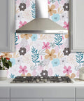 Floral Peel And Stick Wallpaper For DIY Home Refresh Self Adhesive Waterproof Removable Floral Wall Covering in kitchen backsplash