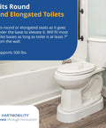 3.5 Inch High Toilet Riser Base For Handicap And Elderly installed under round toilet, supports 500 lbs, white bathroom setting