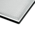 Close-up of Inner Air Filter 24x20x2 For IAFS1700 And IAFS2400 with Reemay white polyester, corner detail of frame.