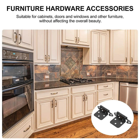 Modern kitchen featuring Black Overlay Cabinet Door Hinges 6 Pack Self Closing Flush Face Mount for soft close cabinets.