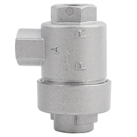 Quick Exhaust Valve For Pneumatic Systems, One Quarter Inch BSPT Threaded Aluminum, side view of one-way air release valve