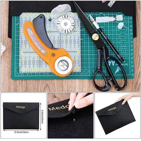 All In One Do It All Rotary Cutter Kit For Sewing And Quilting 104Pcs Includes 45Mm Cutter With 8 Extra Blades Cutting Mat