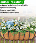 Four Pack 24 Inch Window Box Planters for Balcony Railings and Fences Outdoor, weather-resistant with flowers