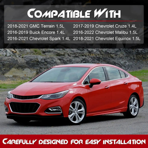Red Chevy Cruze compatible with Engine Water Pump With Gasket Pulley Replacement For Chevy Cruze Equinox Malibu Spark GMC Terrain Buick Encore Direct Fit And OEM Style Gasket Pulley Included 12667387