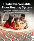 Family enjoying comfort with Electric Floor Heating Mat For Tile And Bathroom Floors 120V 10 Sq Ft 120W in living room.