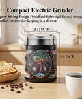 One Touch Electric Spice Grinder 200W Power with Stainless Steel Blades Sleek Black Pattern Design on kitchen counter