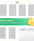 Washer One Half Horsepower Motor Pulley And Belt Nut Set For GE Washers Replacement Part Kit models list for WH03X32217