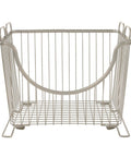 Small Stackable Wire Baskets For Pantry And Counter Organizer With Raised Feet And Handles Stacking Fruit Bin For Vegetables Potatoes Onions Storage In Satin Nickel Finish