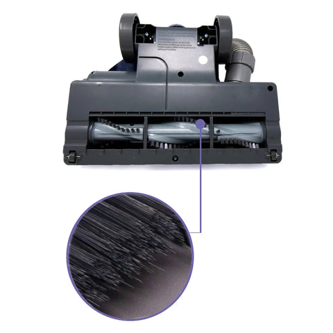 Bottom view of Motorized Floor Nozzle Brush Attachment For Shark Navigator Nv360 Nv361 showing powerful brush roll close-up