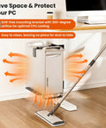 Rock Solid Under Desk PC Mount Bracket With No Drill Hardware And Fifty Pound Capacity For Standard Table Legs, showcasing airflow and easy cleaning.