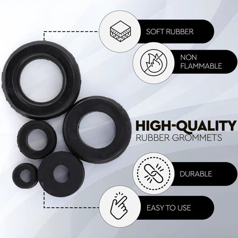 125 Piece Rubber Grommet Kit With 18 Sizes For Wiring And Automotive Firewall Grommets Hole Plugs Weatherproof Wire Protection