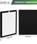 Dimensions and design details of HEPA Replacement Filters For VEVA ProHEPA 9000 Air Purifiers Keep Your Air Fresh And Clean, 2 Pack High Efficiency Filters Plus 8 Activated Carbon Pre Filters, Easy Fit Odor Control Fresh Air Boost