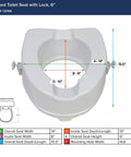 Premium Raised Toilet Seat With 6 Inch Lift Life Saver Standard White Easy Sit Or Stand Safe Bathroom Upgrade With Dimensions