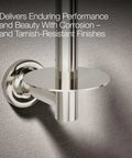 Purist Toilet Tissue Holder K-14444-SN In Vibrant Polished Nickel, shown in vertical mount installation close-up